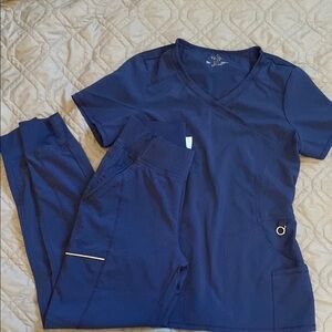 Cherokee Infinity Navy Blue Scrub Set
